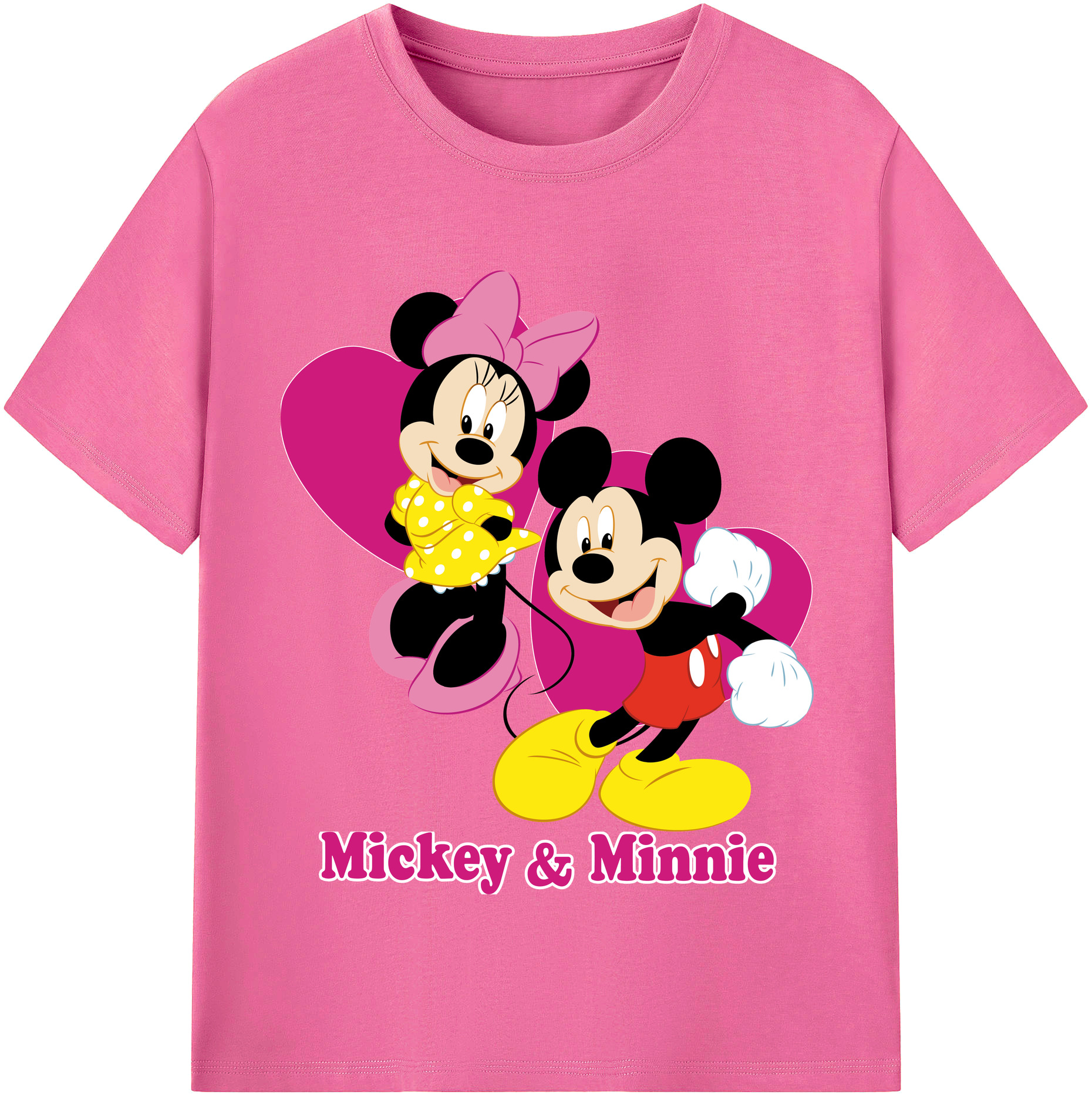 （画像用） ミッキーマウス Mickey Mouse レディースカジュアルプリントTシャツ（綿100％）
